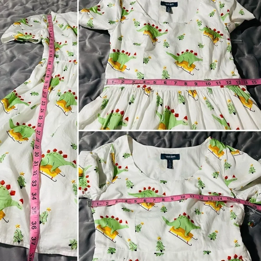 ModCloth White Midi Dress with Green and Yellow Floral Print - Picture 8 of 9